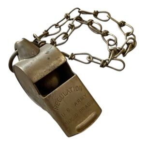 Vintage U.S. Army Regulation Solid‎ Brass Band Whistle